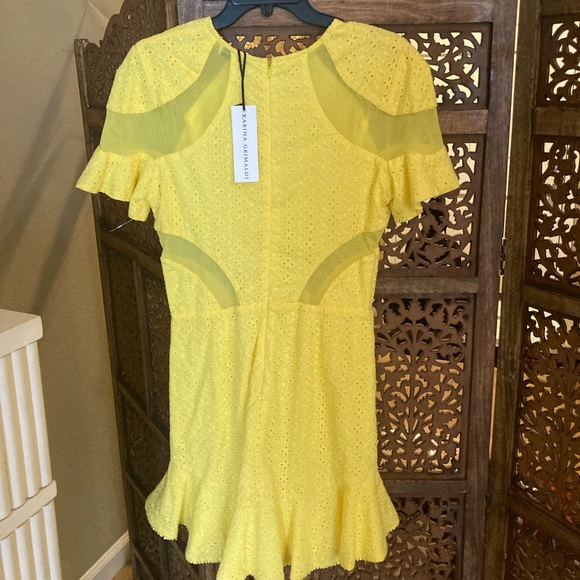 NEW NWT Karina Grimaldi Lila Eyelet Mini Dress - Picture 3 of 6